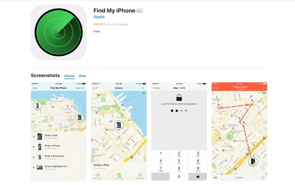 Find My iPhone apps